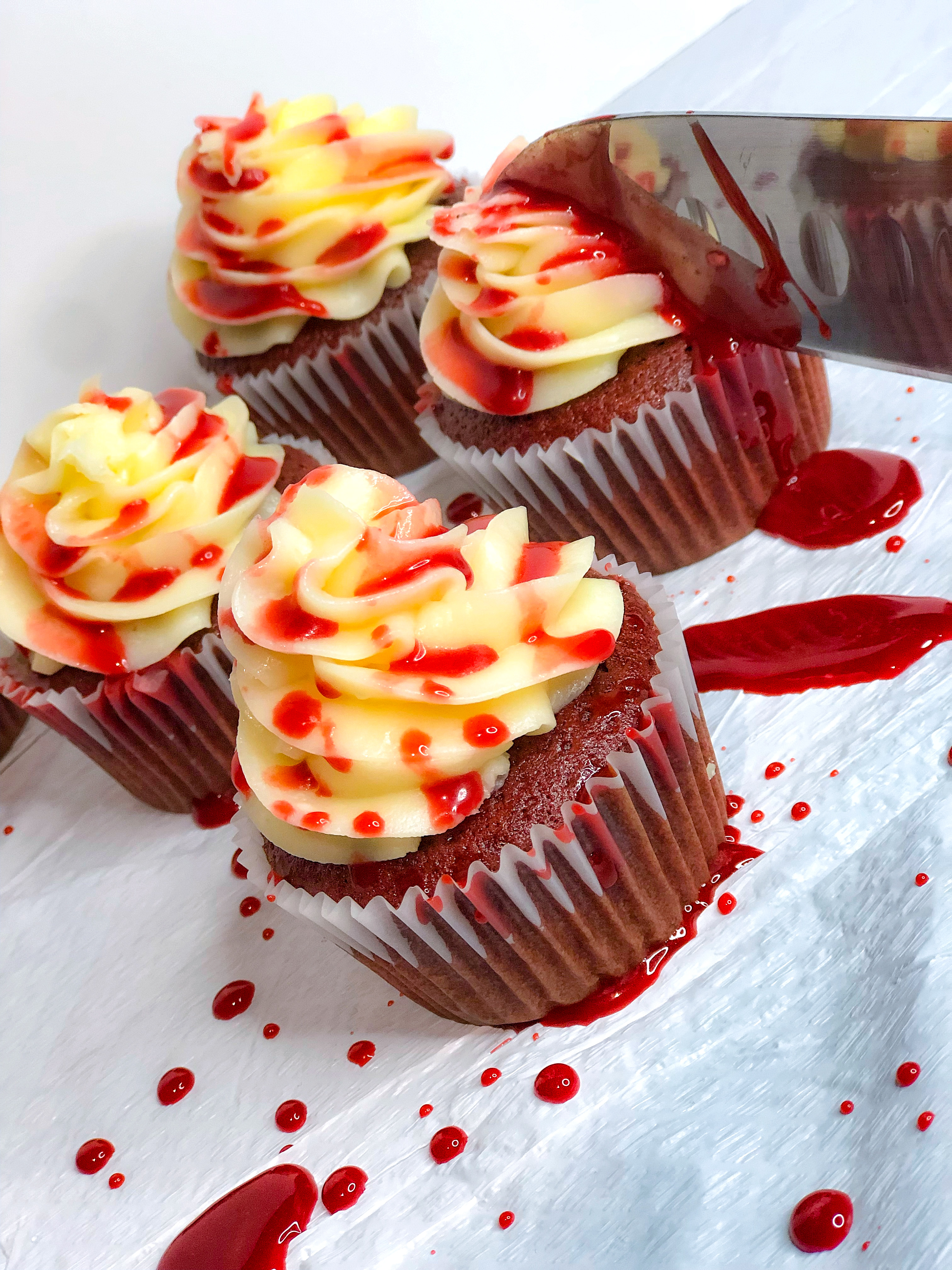 Bloody chocolate cupcakes