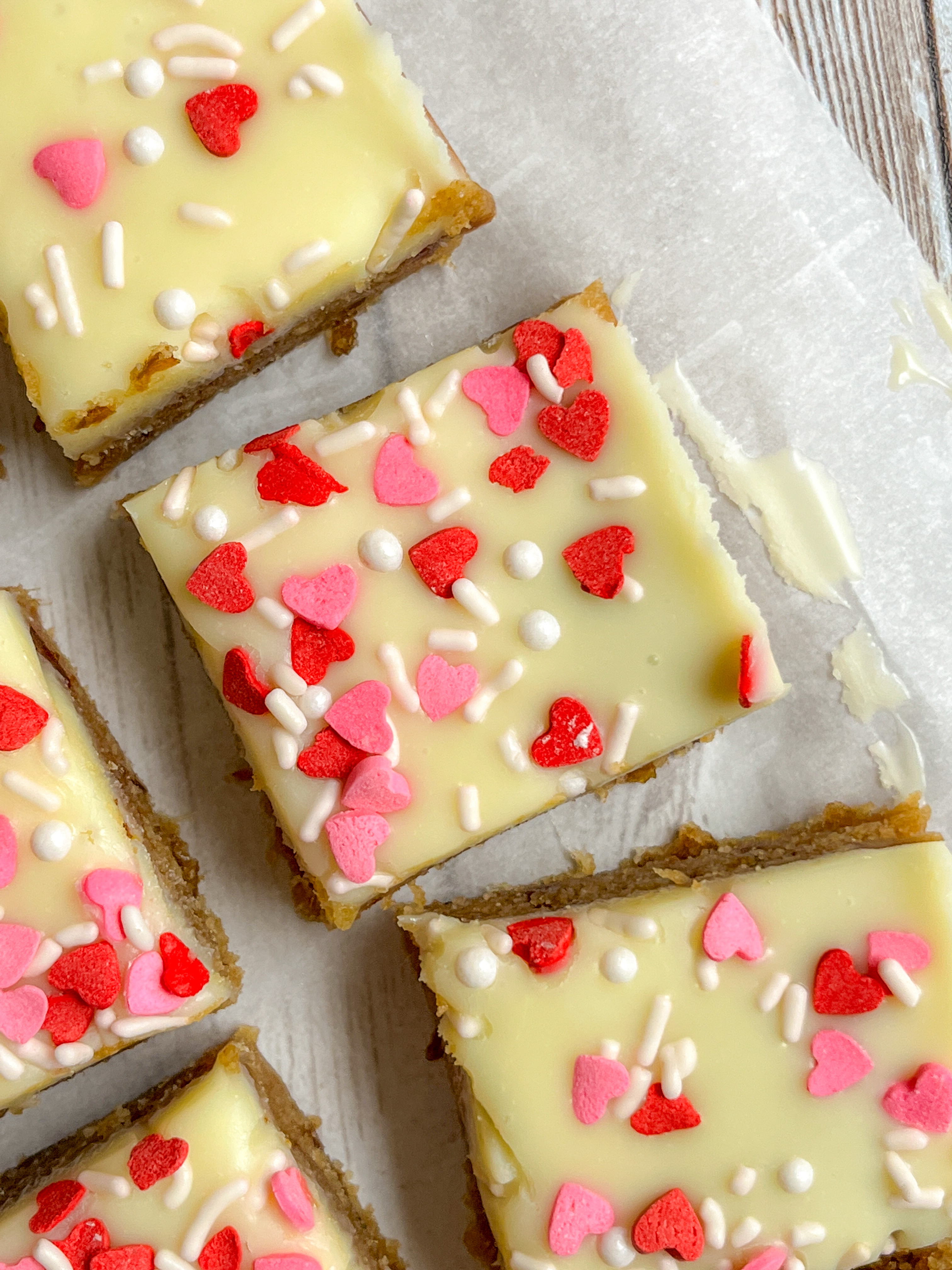 Date Bars Topped with White Chocolate Ganache