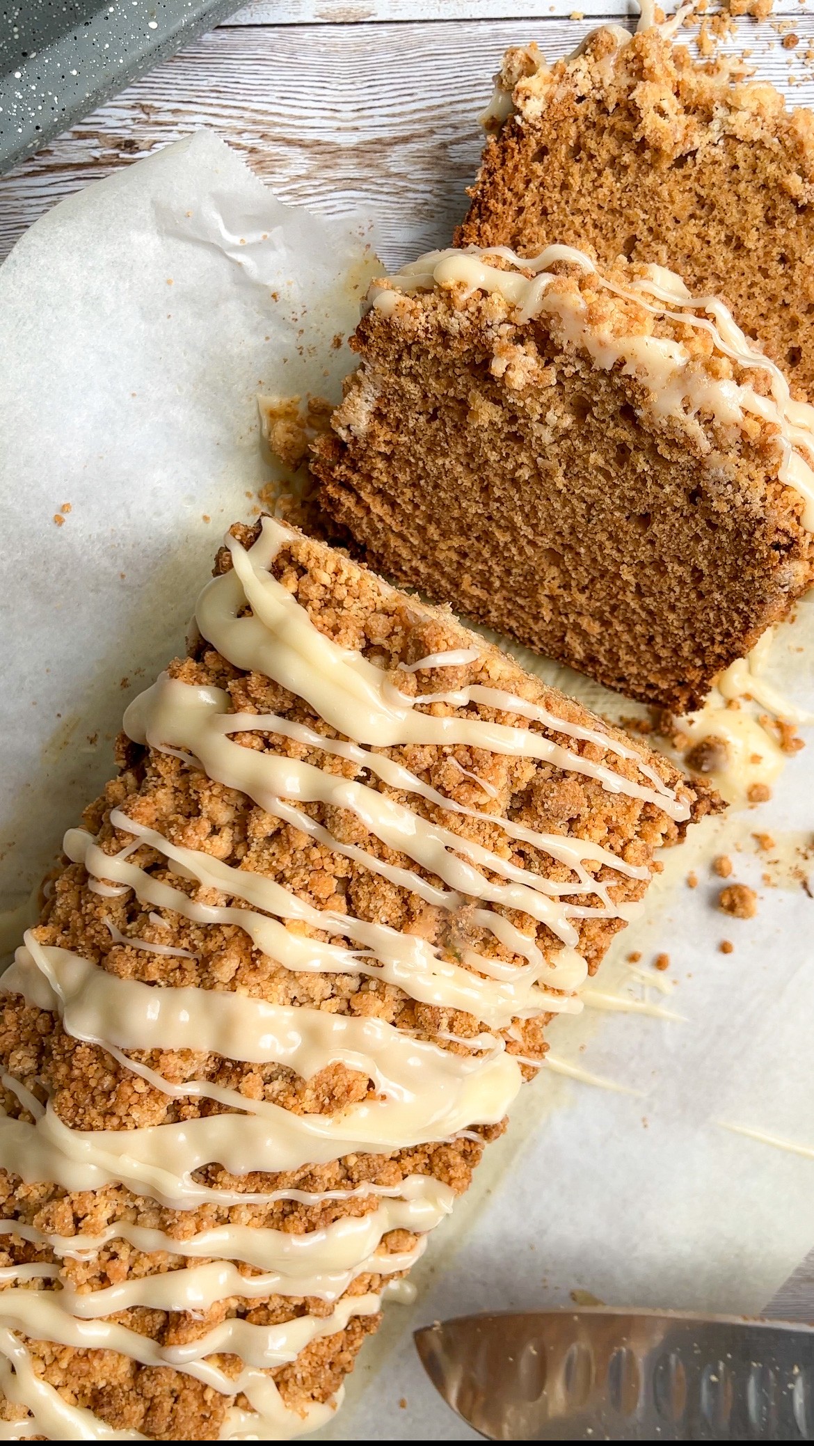 Applesauce Crumb Loaf Cake with Apple Cider