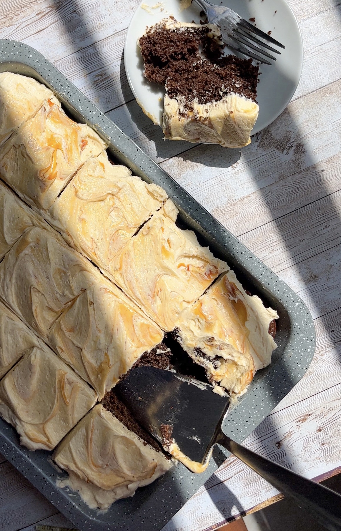 Salted Caramel Chocolate Sheet Cake